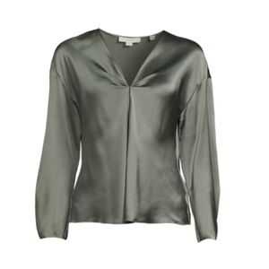 Vince Women's Silk Blouse - Long sleeve - Ice Green